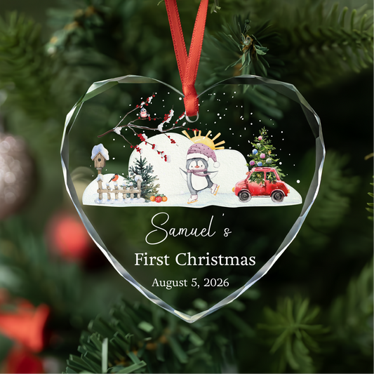 Personalized Baby Stats Christmas Ornament