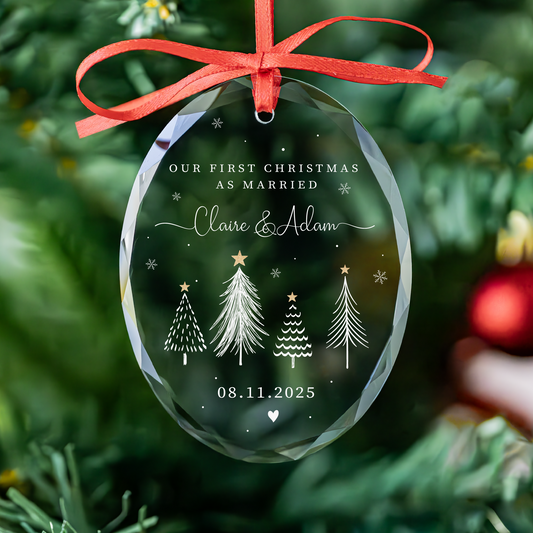 Personalized First Christmas Married Ornament, Just Married