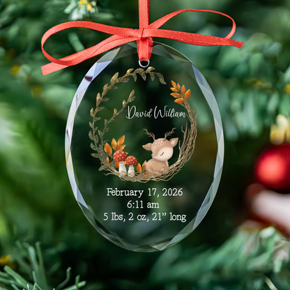 Personalized Baby Stats Christmas Ornament