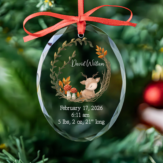 Personalized Baby Stats Christmas Ornament