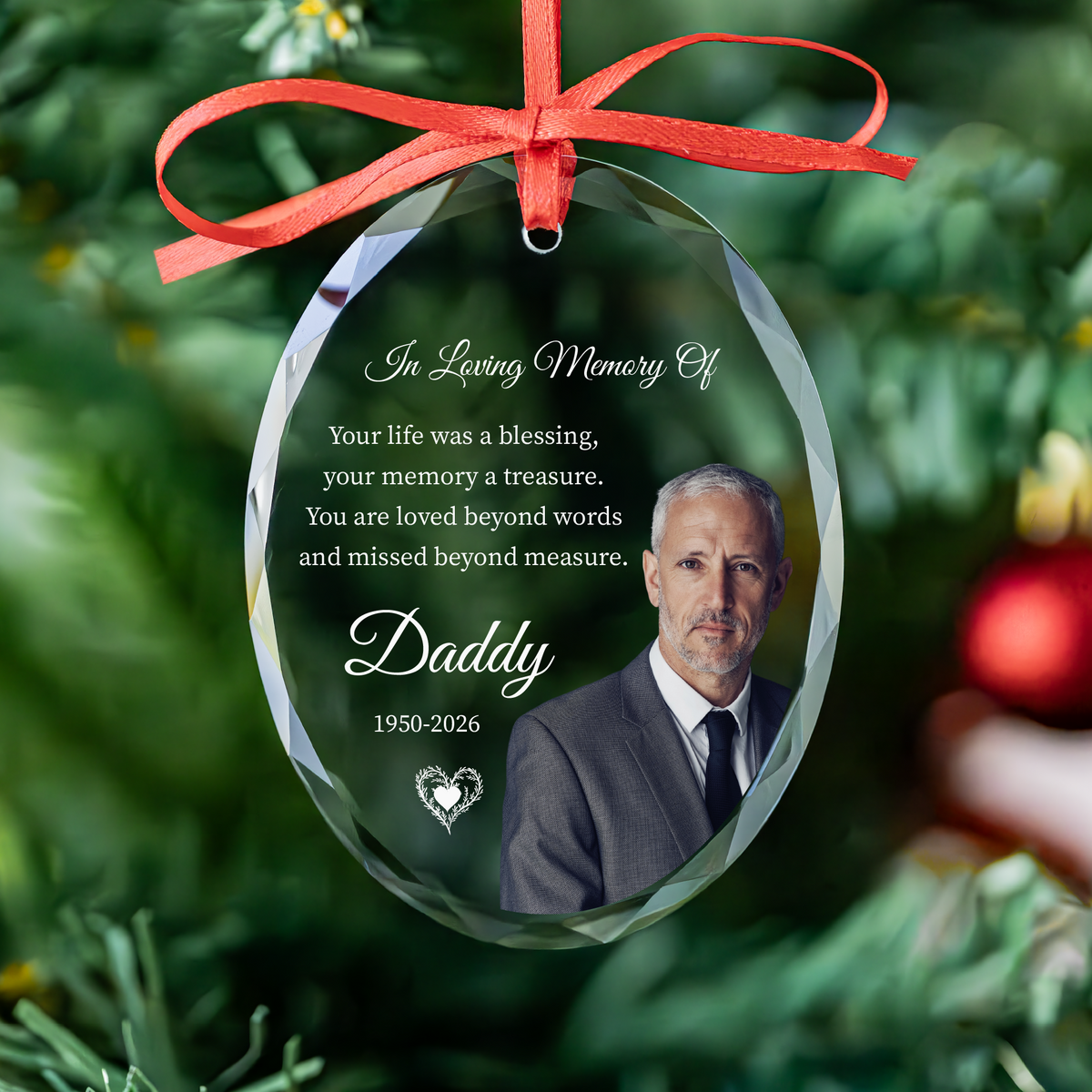 Black & White Portrait Memorial Ornament