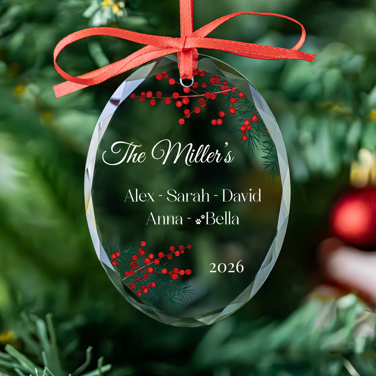 Classic Script Family Ornament