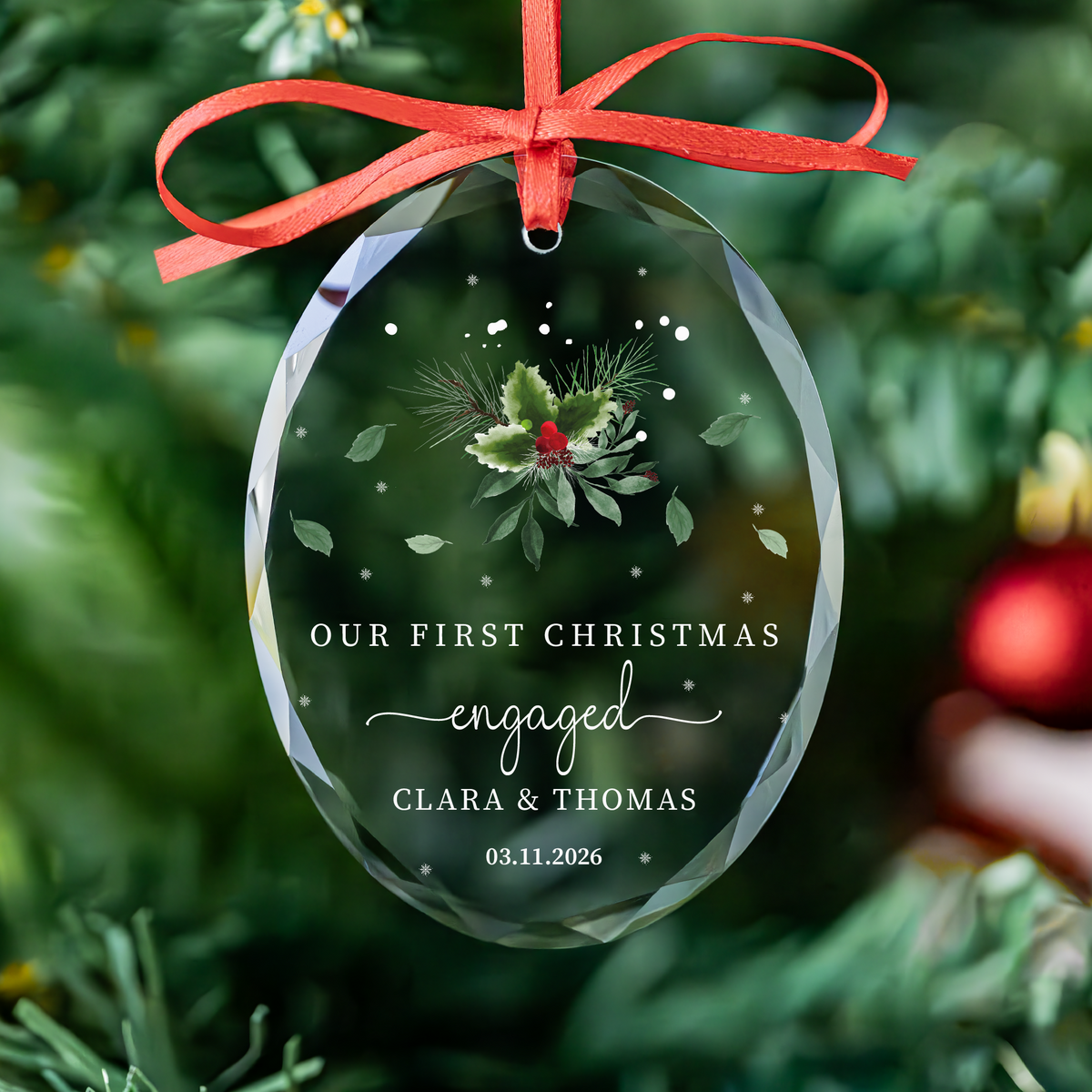 Classic Holly Heart Married Ornament