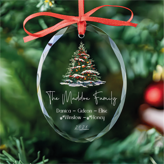Personalized Family Christmas Ornament with Dog Name