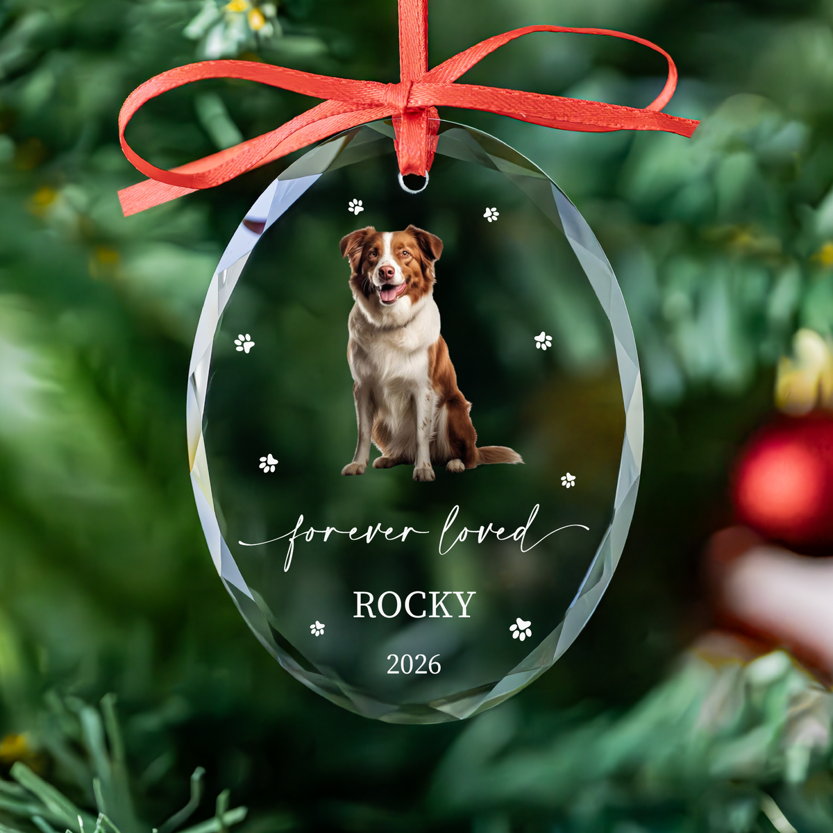 Forever Loved Pet Portrait Memorial Ornament