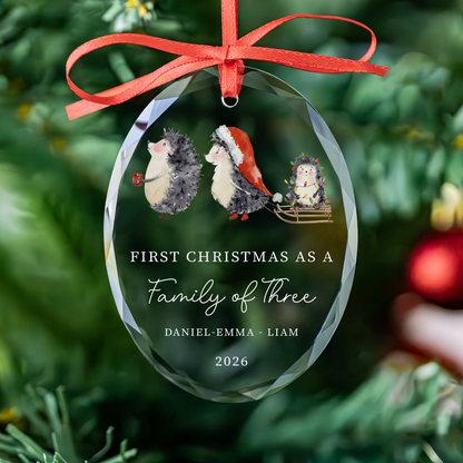 First Christmas Family of Three Ornament