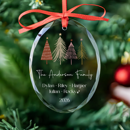 Sketch Trees Heart Family Ornament