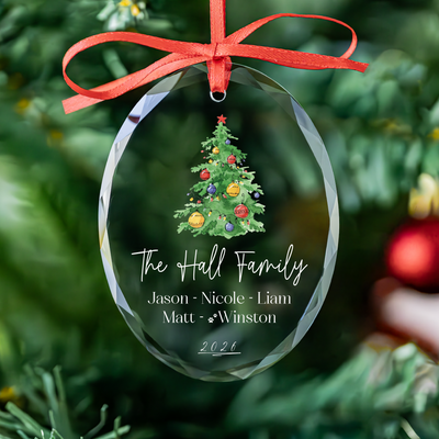 Christmas Tree Family Ornament with Pet Names
