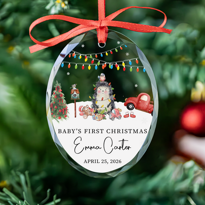 Christmas Lights Heart Baby Ornament