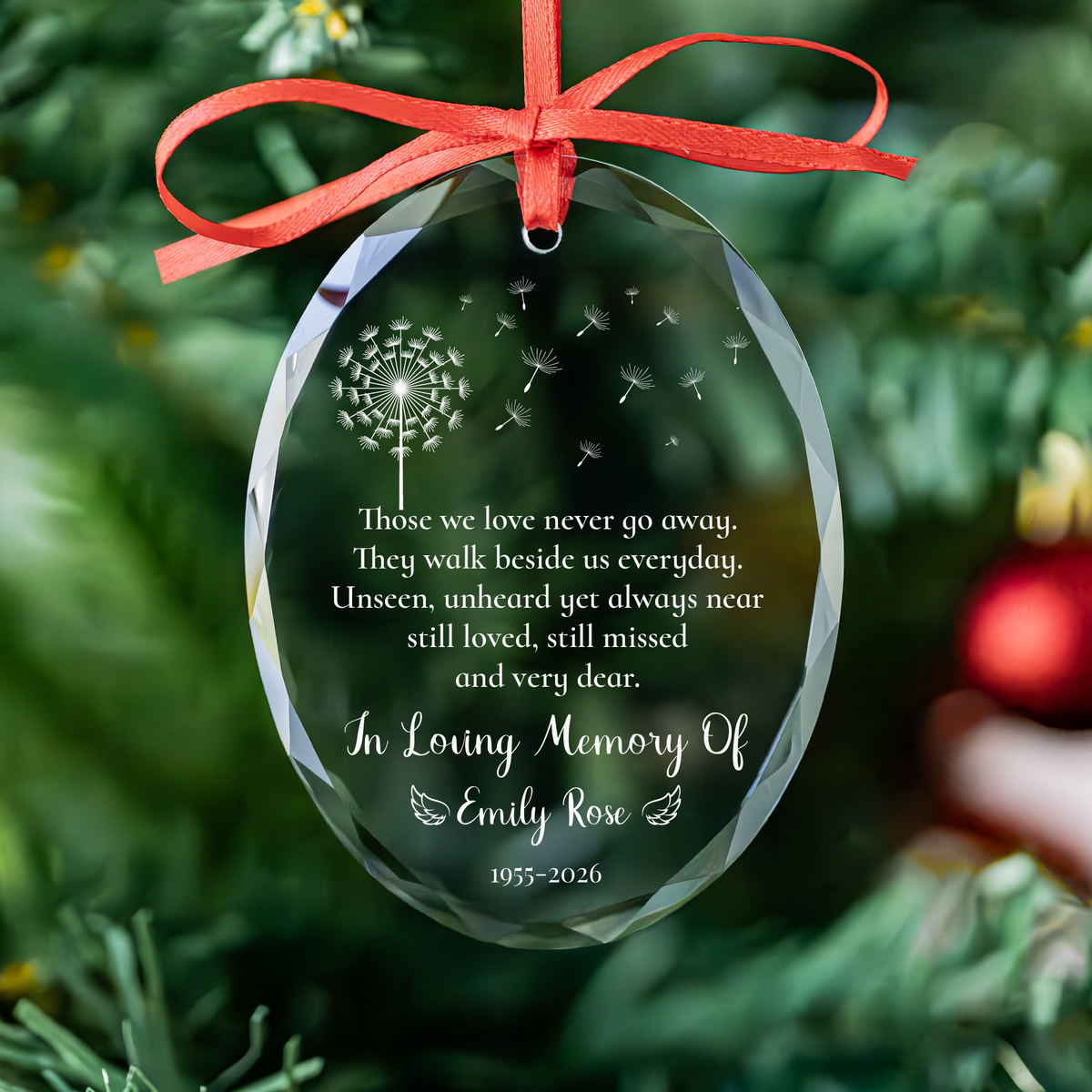 Dandelion Heart Memorial Ornament