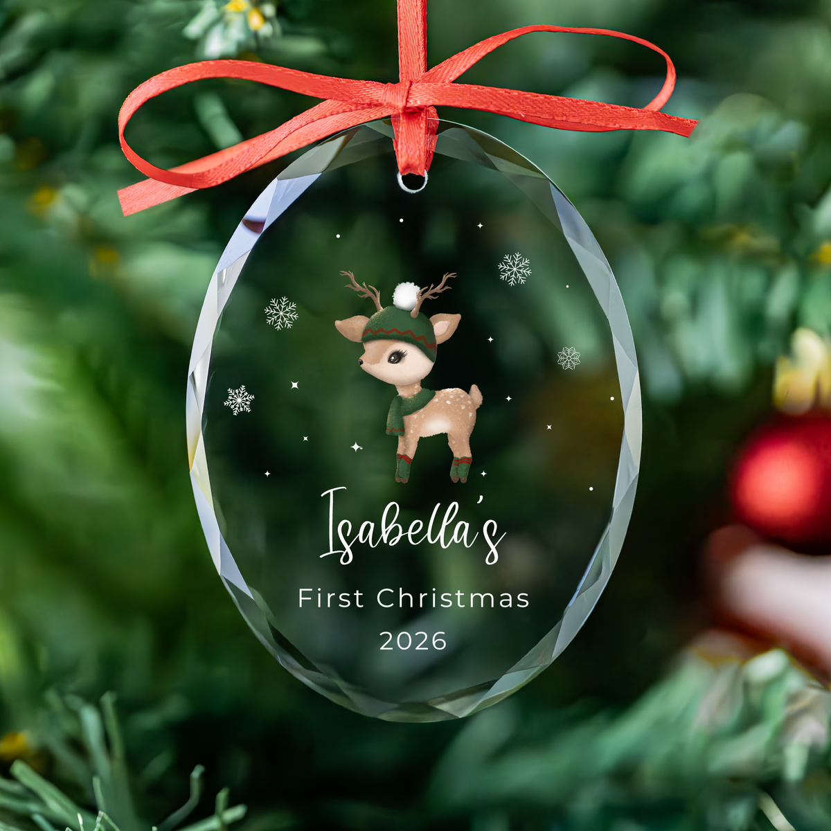 Baby Reindeer First Christmas Ornament