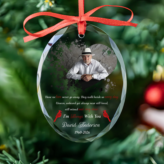 Personalized Cardinal Memorial Photo Christmas Ornament