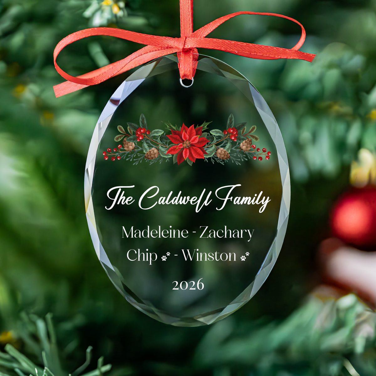 Floral Heart Family Ornament