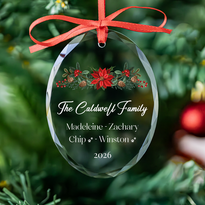 Floral Heart Family Ornament