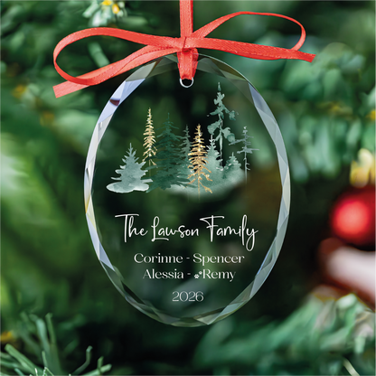 Forest Family Ornament with Pet Names