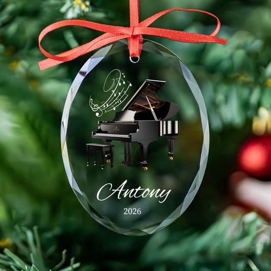 Personalized Piano Christmas Ornament