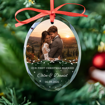 Personalized First Christmas Engaged Ornament