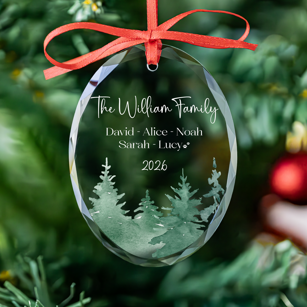 Dog Paw Print Family Ornament