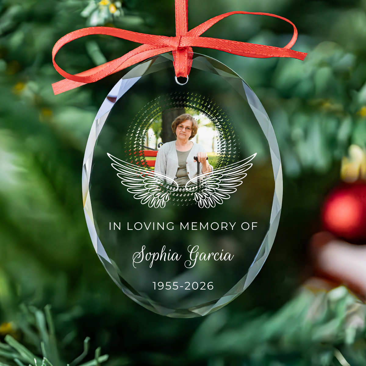 Angel Wings Photo Memorial Ornament