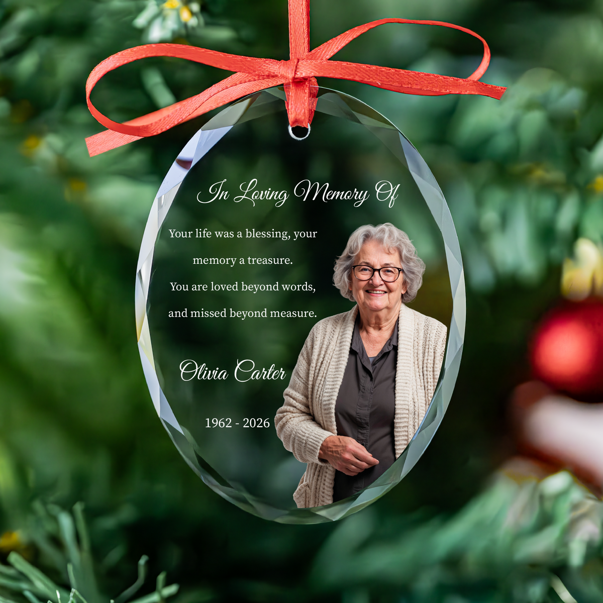 Heart Portrait Memorial Ornament
