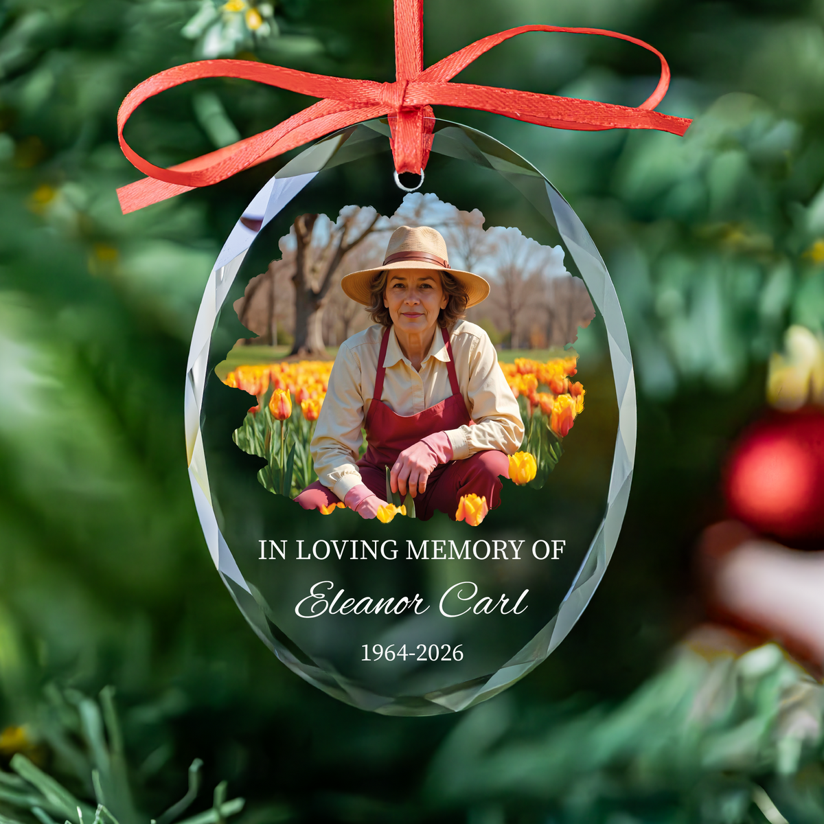 Personalized Photo Memorial Glass Ornament