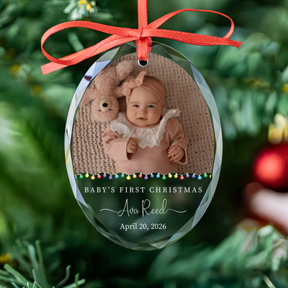 Personalized Baby Boy Photo Christmas Ornament