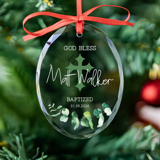 Personalized Baptism Christmas Ornament