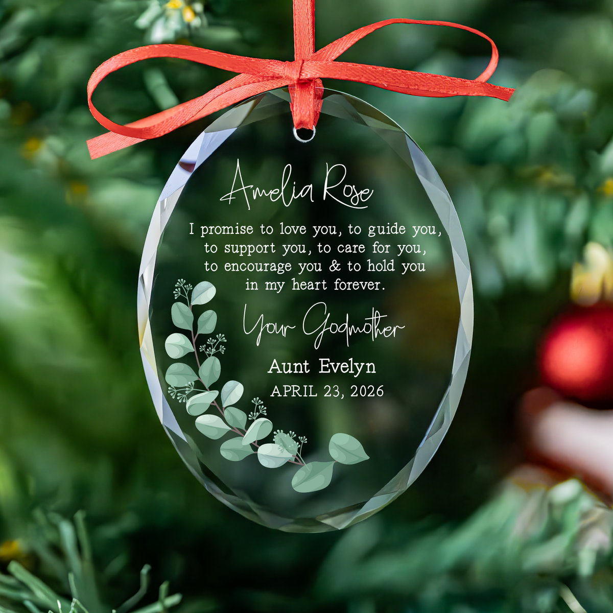 Godmother Promise Heart Ornament