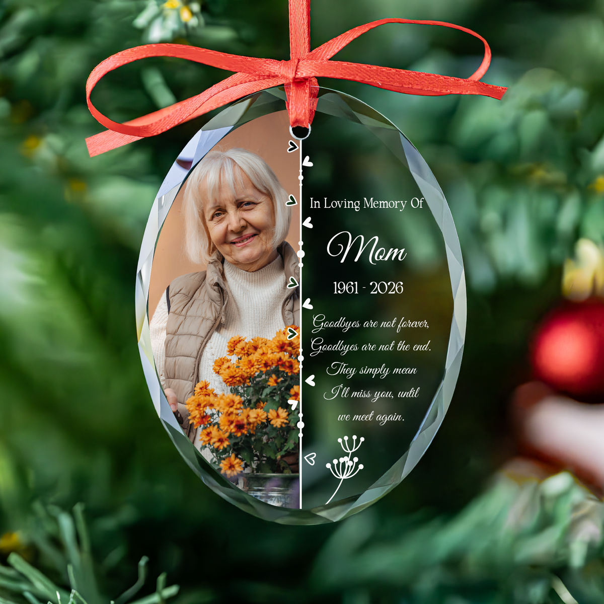 Split Heart Photo Memorial Ornament