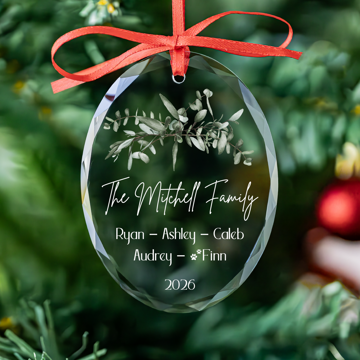Personalized Family Christmas Ornament with Pets