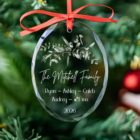 Personalized Family Christmas Ornament with Pets