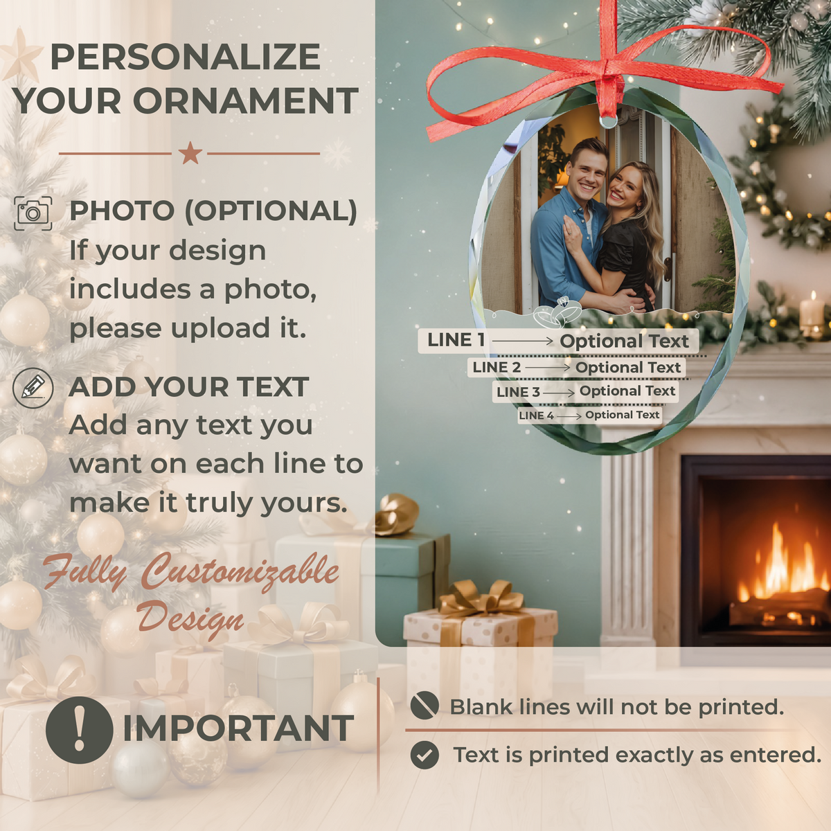 Engagement Ring Photo Ornament