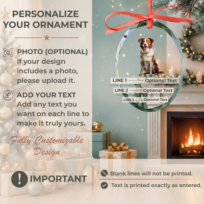Forever Loved Pet Portrait Memorial Ornament