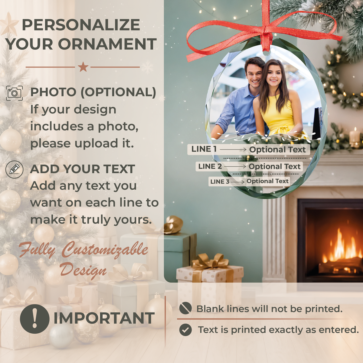 Sunset Engaged Photo Ornament