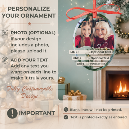 Hearts Photo Memorial Ornament