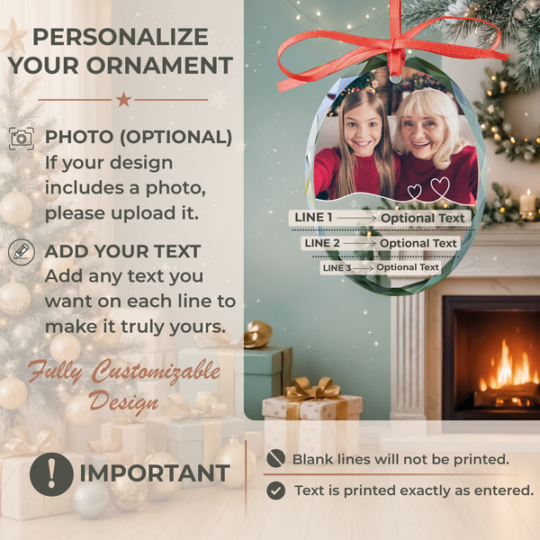 Hearts Photo Memorial Ornament