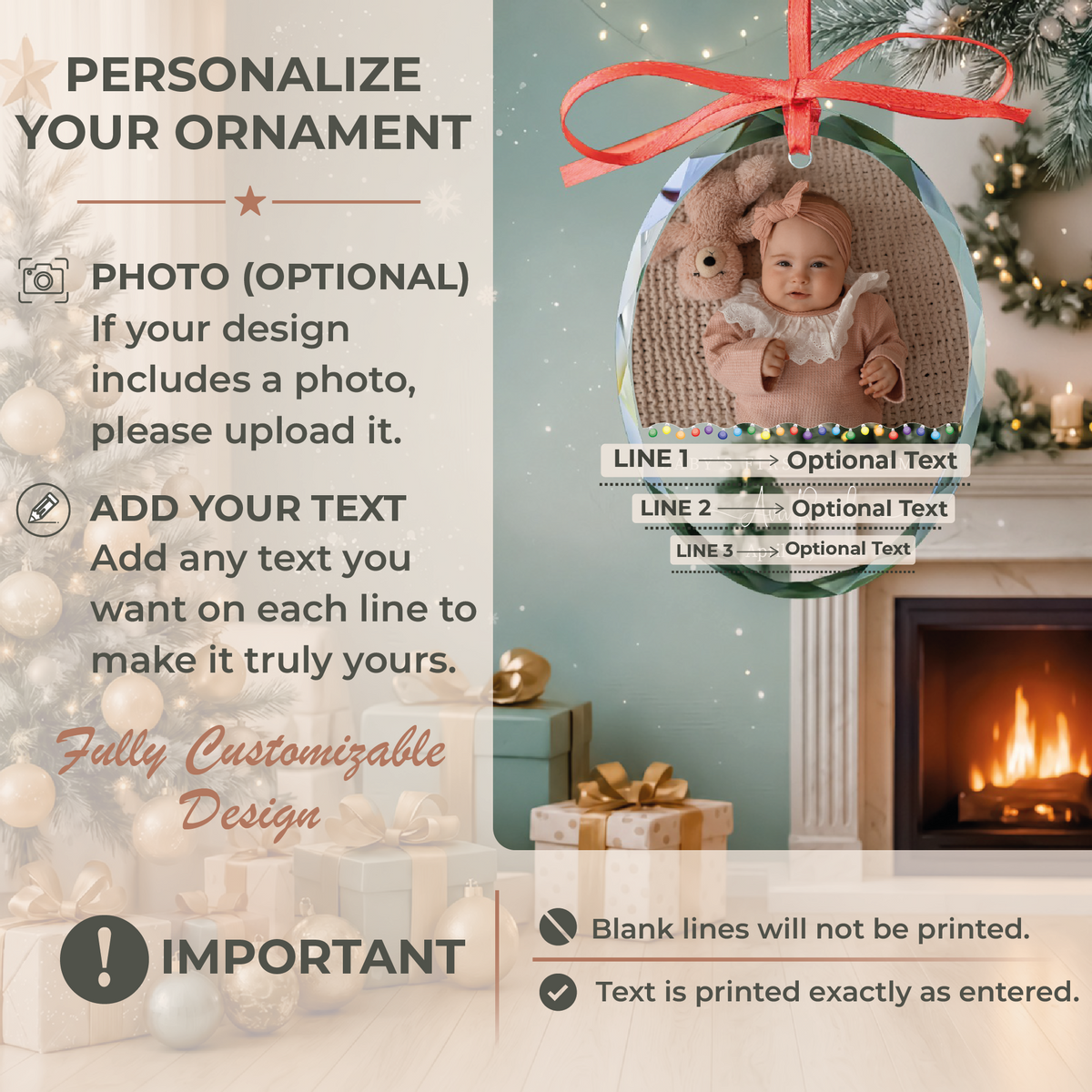 Twinkle Lights Baby Photo Ornament