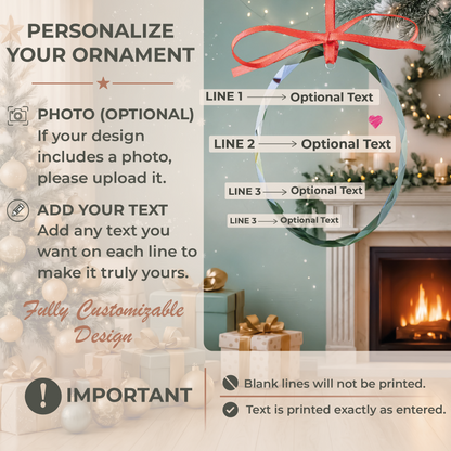 Personalized Calendar Wedding Date Ornament, First Christmas Married Gift