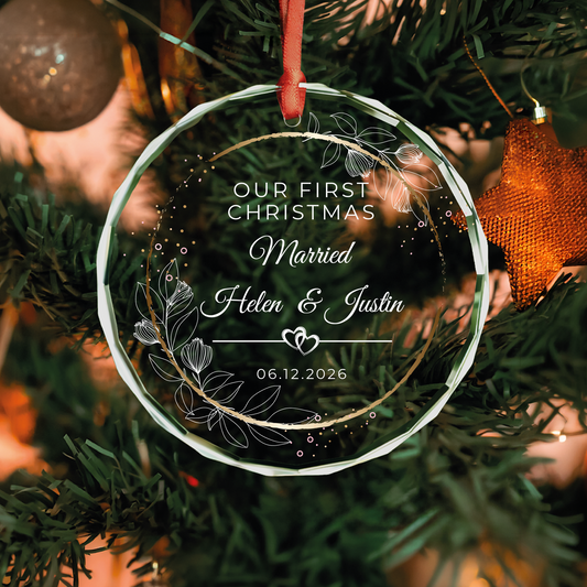Personalized First Christmas Married Ornament