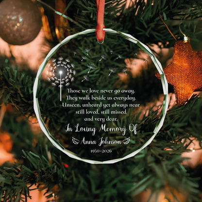 Dandelion Heart Memorial Ornament