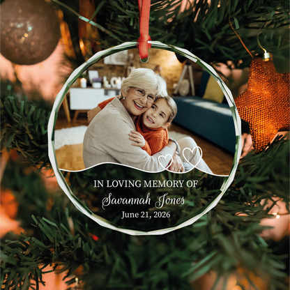 Hearts Photo Memorial Ornament