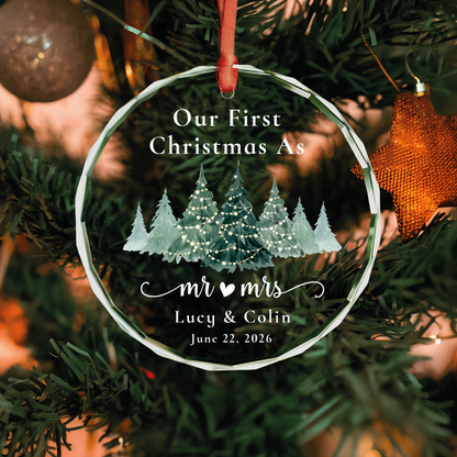 Personalized First Christmas Mr and Mrs Married Ornament