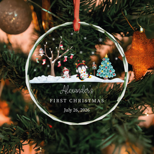 Personalized Baby Boy Christmas Ornament