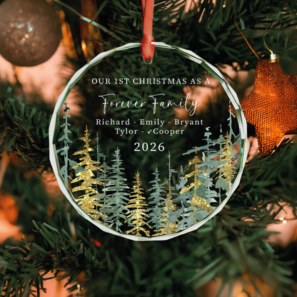 Golden Trees Family Ornament with Pet Names