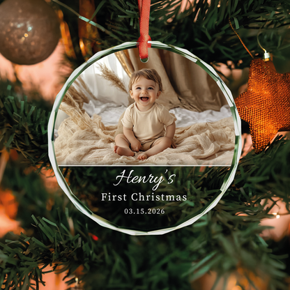 Personalized Baby Photo Christmas Ornament