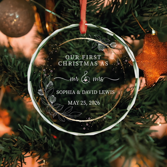 Personalized Mr and Mrs Merry and Married Ornament