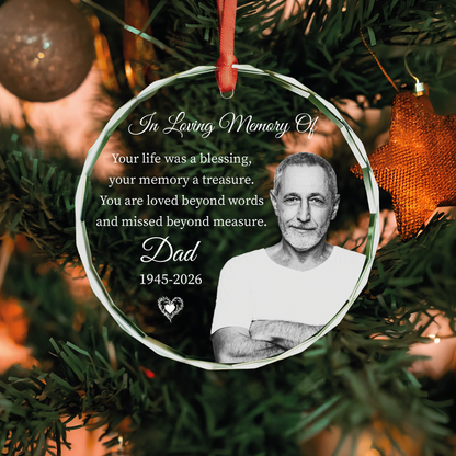 Black & White Portrait Memorial Ornament