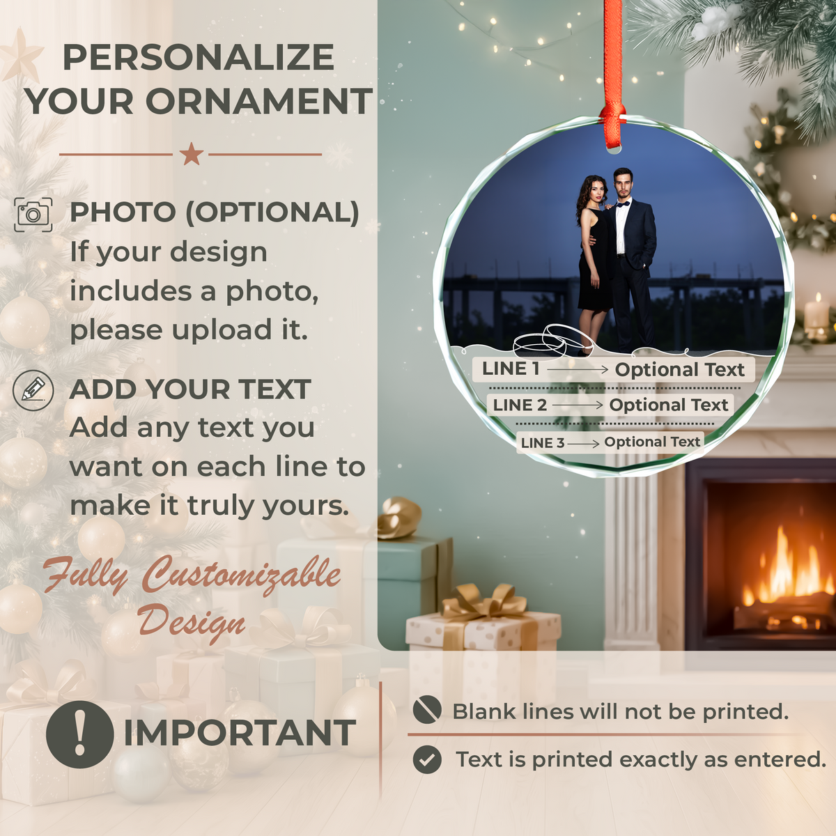 Proposal Photo Engaged Ornament