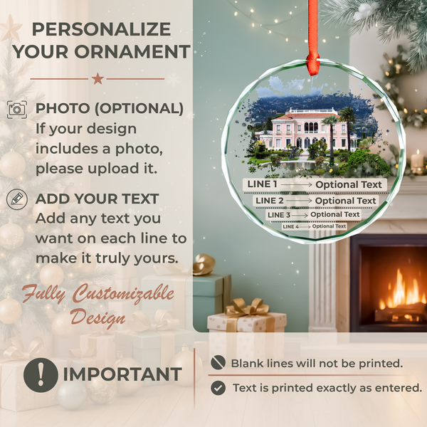 Leafy Splash House Photo Ornament