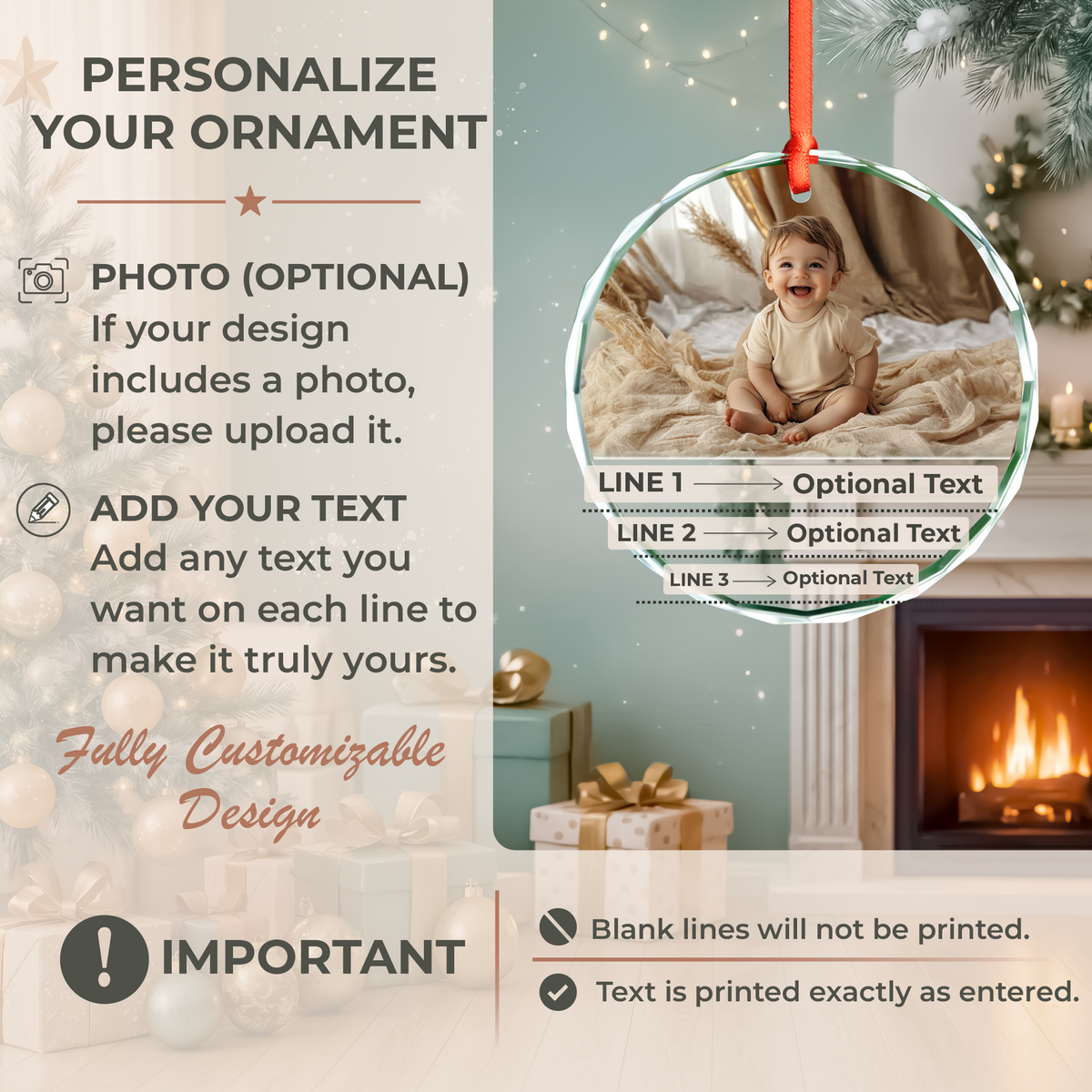 Baby Photo First Christmas Ornament